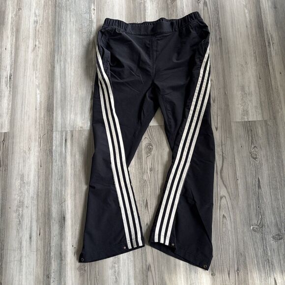 Adidas Women’s Pull On 3 Stripe Athletic Pants With Elastic Waist  Snap Bottom M - Picture 1 of 10